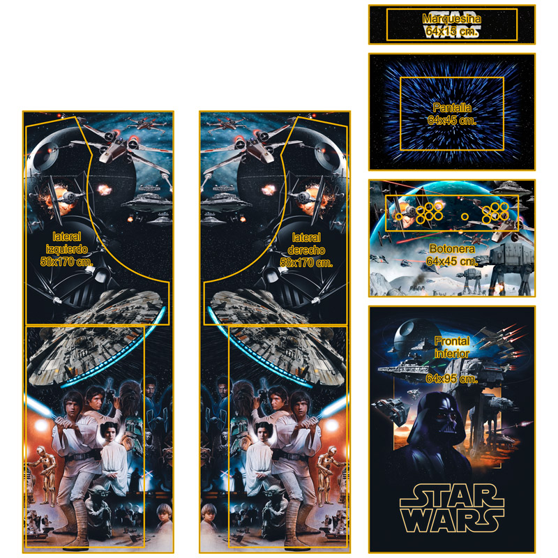 Autocollants: Kit Bartop Arcade Star Wars