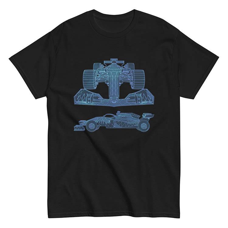 T-shirts: T-shirt Projet Grille 3D Voiture de Formule 1