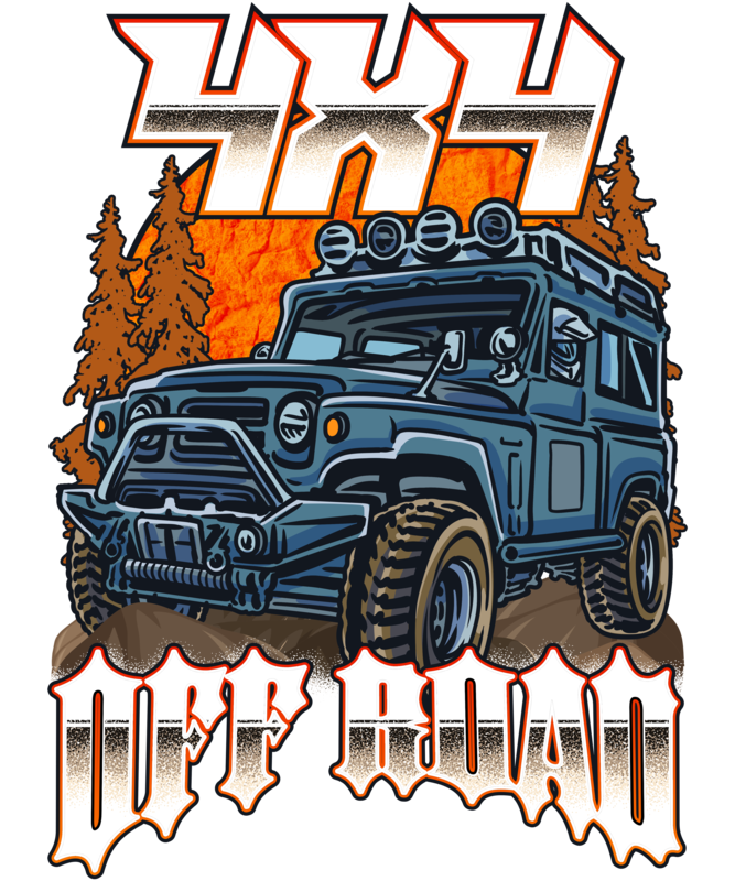 T-shirts: T-shirt 4x4 Off Road de Voiture Tout-Terrain