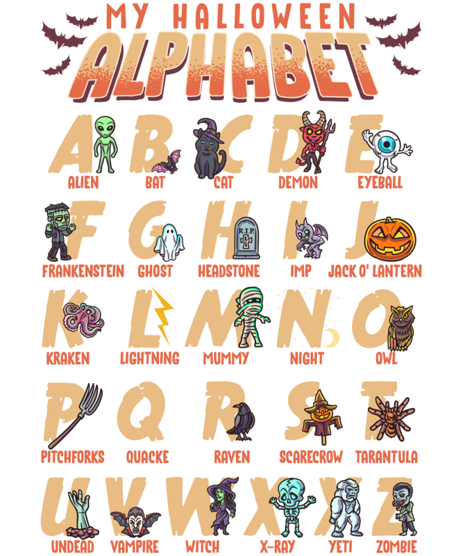 T-shirts: Mon Alphabet d'Halloween Amusant