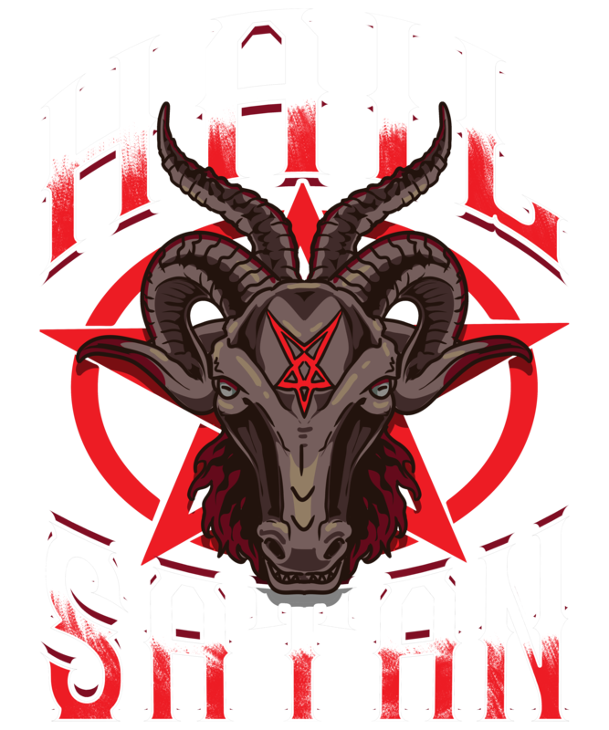 T-shirts: Tee shirt Hail Satan avec baphomet