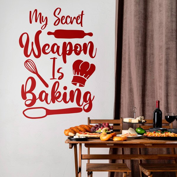 Stickers muraux: My secret weapon is baking