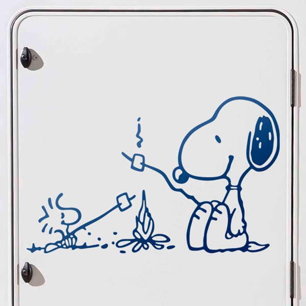 Stickers camping-car: Feu de camp Snoopy