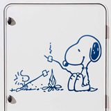 Stickers camping-car: Feu de camp Snoopy 2