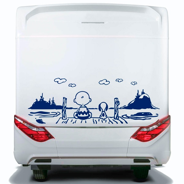 Stickers camping-car: Paysage Snoopy