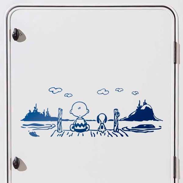 Stickers camping-car: Paysage Snoopy