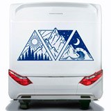 Stickers camping-car: Jour, nuit, montagne et plage 3