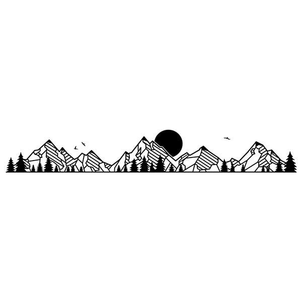 Stickers camping-car: Paysage de montagnes 2