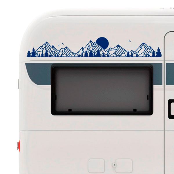 Stickers camping-car: Paysage de montagnes 2