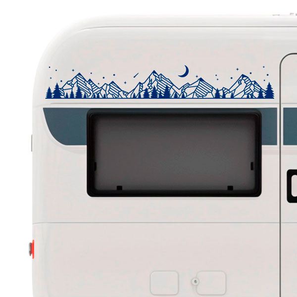 Stickers camping-car: Paysage et montagnes de nuit 2