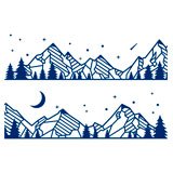 Stickers camping-car: Paysage et montagnes de nuit 2 3