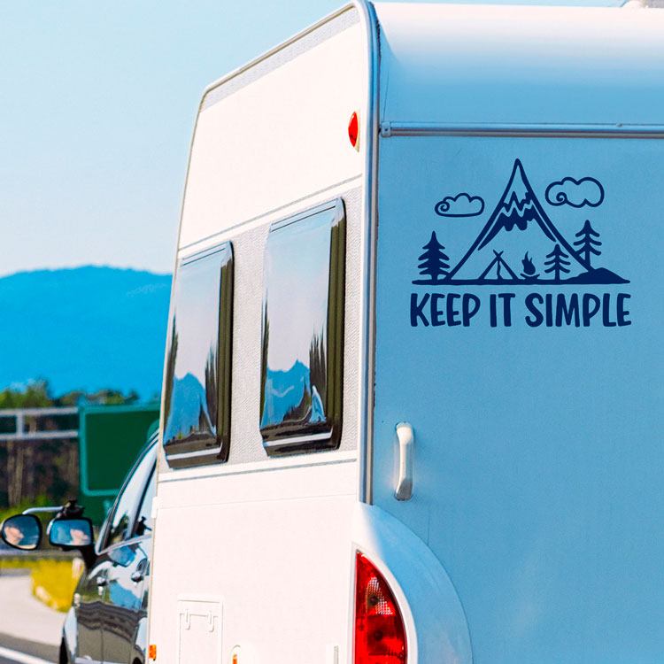 Stickers camping-car: Sticker vinyle Keep it simple pour camping-car