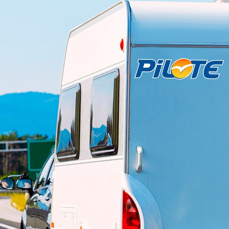 Stickers camping-car: Pilote bleu